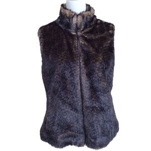 Kristen Blake Faux Fur Reversible Vest NEW